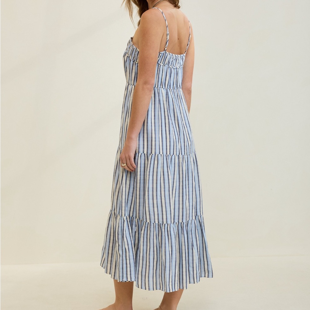 Aerie Blue and White Striped Maxi Dress